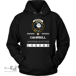 ScotsTee Shop Scottish Campbell (of Cawdor) Clan Crest Scottish Legend Hoodie