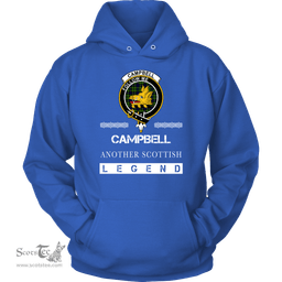 ScotsTee Shop Scottish Campbell (of Breadalbane) Clan Crest Scottish Legend Hoodie