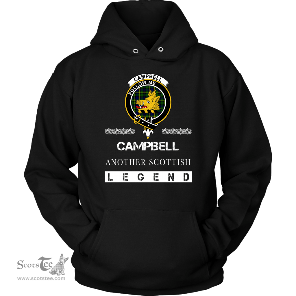 ScotsTee Shop Scottish Campbell (of Breadalbane) Clan Crest Scottish Legend Hoodie