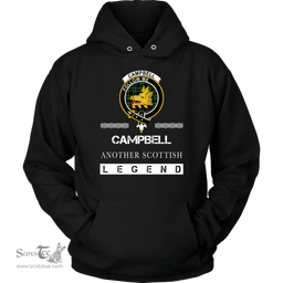 ScotsTee Shop Scottish Campbell (of Breadalbane) Clan Crest Scottish Legend Hoodie