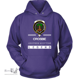 ScotsTee Shop Scottish Crosbie (or Crosby) Clan Crest Scottish Legend Hoodie