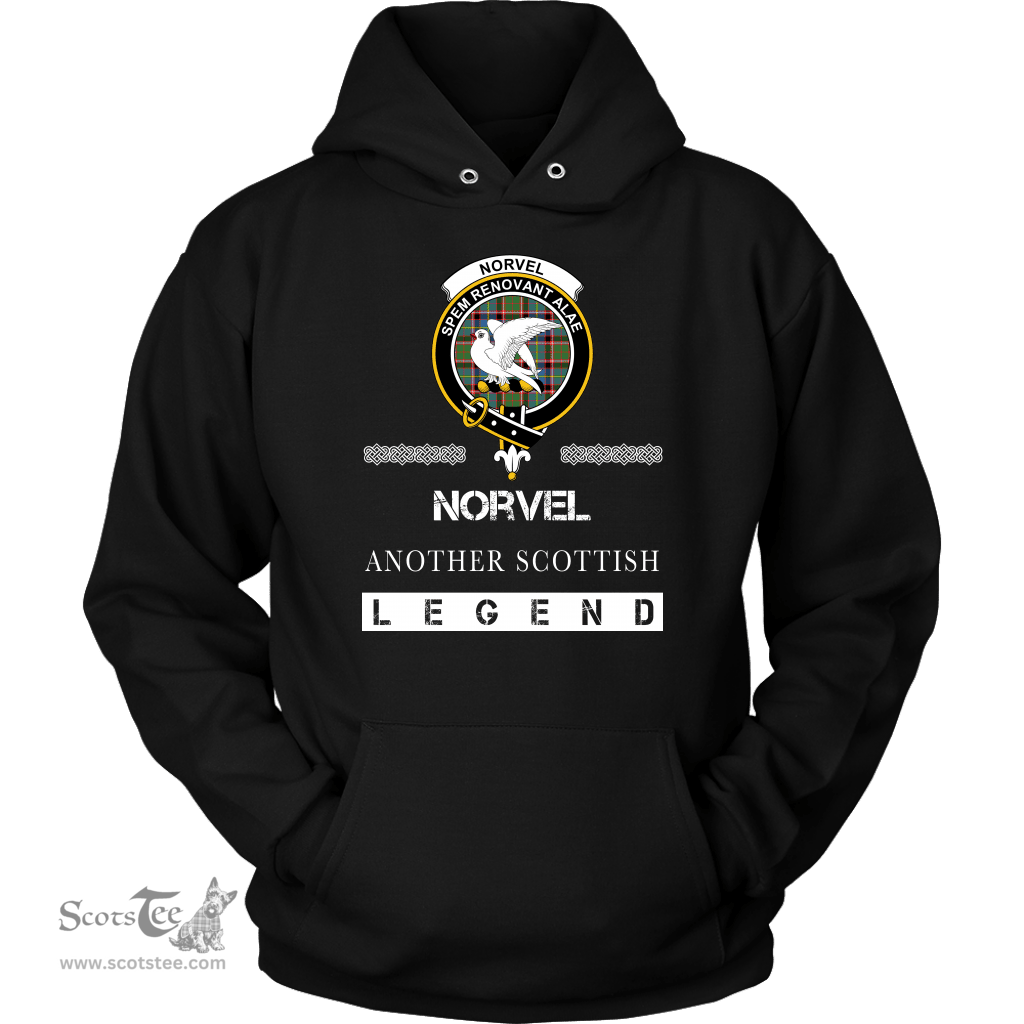 ScotsTee Shop Scottish Norvel (or Norvill) Clan Crest Scottish Legend Hoodie