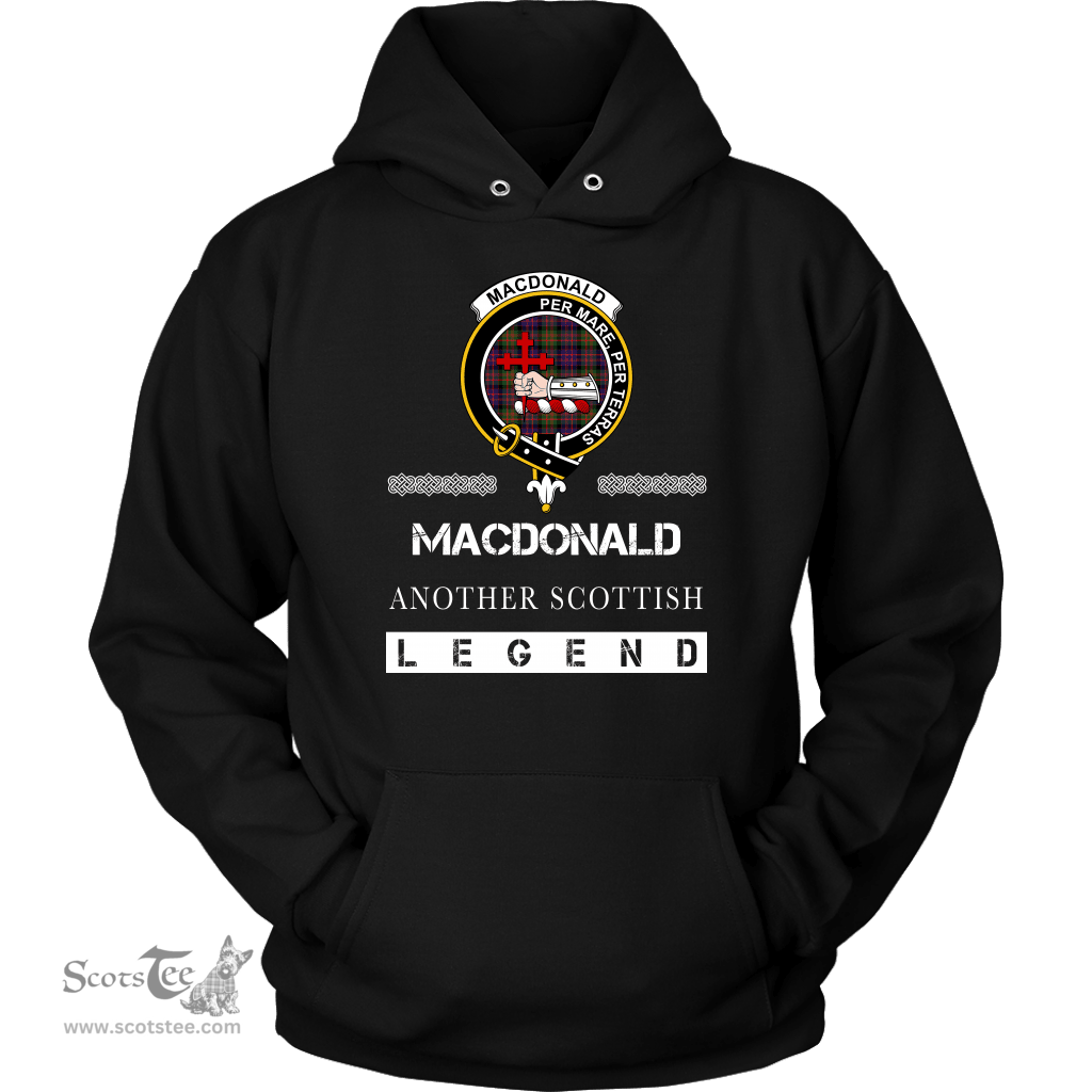 ScotsTee Shop Scottish MacDonald (of Sleat) Clan Crest Scottish Legend Hoodie