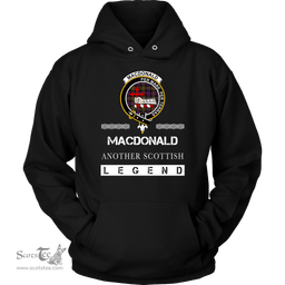 ScotsTee Shop Scottish MacDonald (of Sleat) Clan Crest Scottish Legend Hoodie