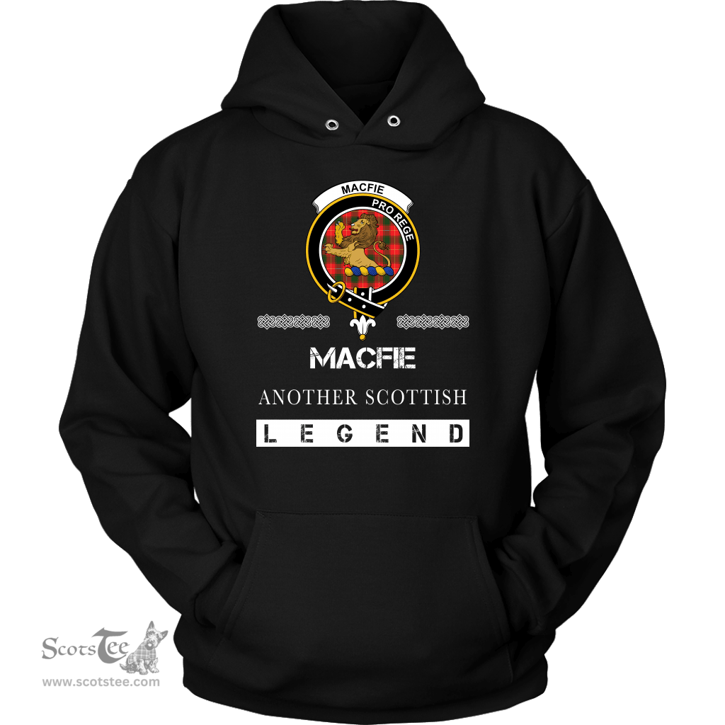 ScotsTee Shop Scottish MacFie (of Dreghorn) Clan Crest Scottish Legend Hoodie