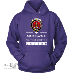 ScotsTee Shop Scottish MacDowall (of Garthland) Clan Crest Scottish Legend Hoodie