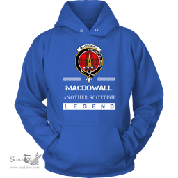 ScotsTee Shop Scottish MacDowall (of Garthland) Clan Crest Scottish Legend Hoodie