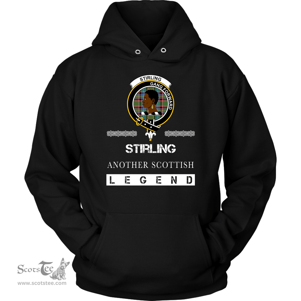 ScotsTee Shop Scottish Stirling (of Keir) Clan Crest Scottish Legend Hoodie