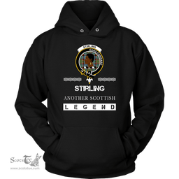 ScotsTee Shop Scottish Stirling (of Keir) Clan Crest Scottish Legend Hoodie