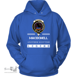 ScotsTee Shop Scottish MacDonell (of Glengarry) Clan Crest Scottish Legend Hoodie