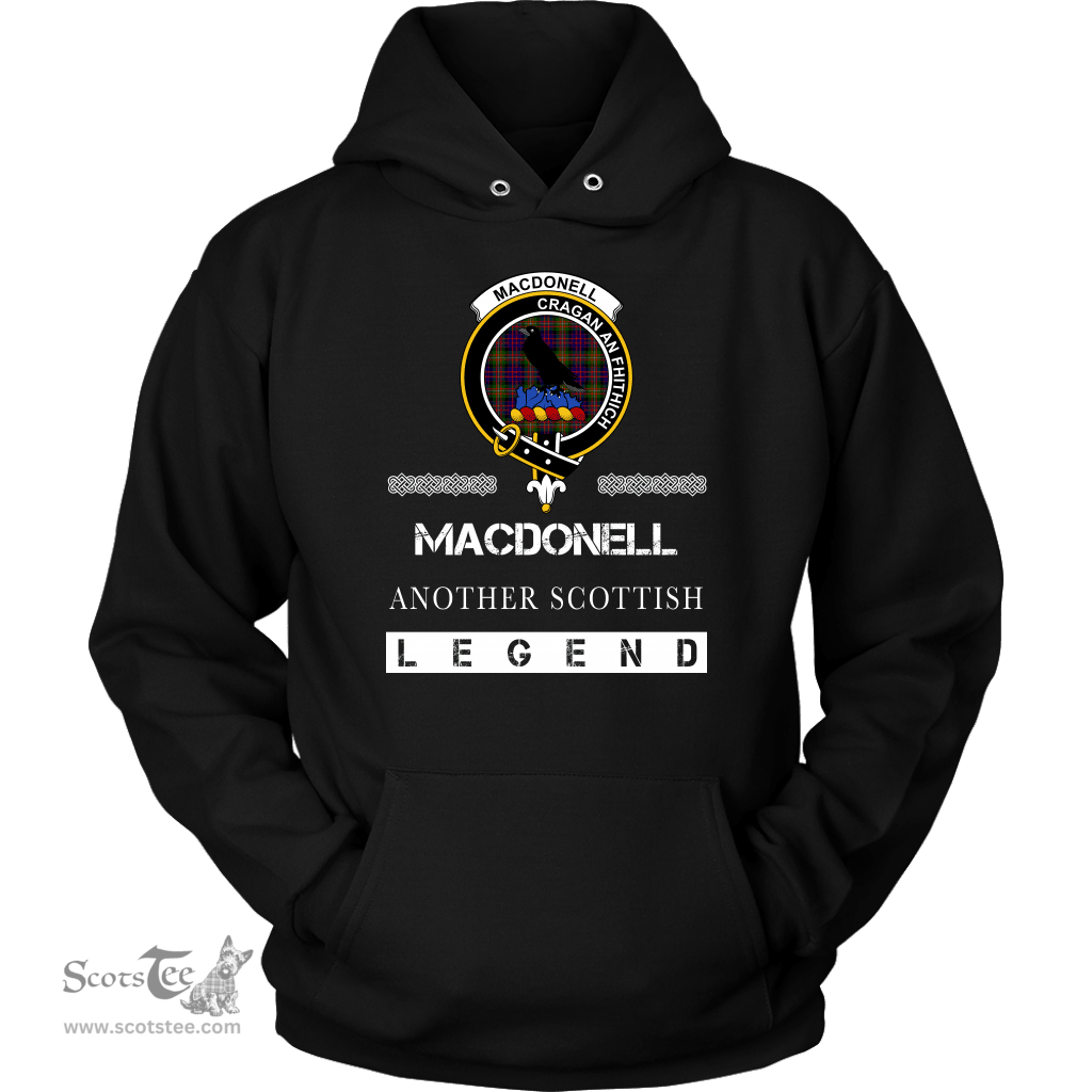 ScotsTee Shop Scottish MacDonell (of Glengarry) Clan Crest Scottish Legend Hoodie
