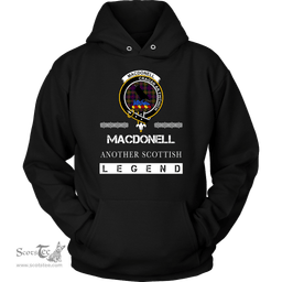 ScotsTee Shop Scottish MacDonell (of Glengarry) Clan Crest Scottish Legend Hoodie