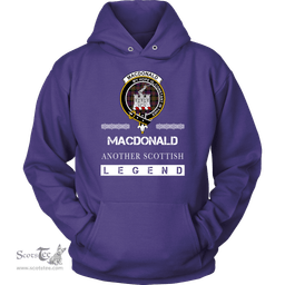 ScotsTee Shop Scottish MacDonald (Clan Ranald) Clan Crest Scottish Legend Hoodie