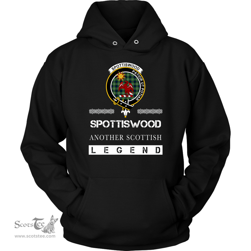 ScotsTee Shop Scottish Spottiswood Clan Crest Scottish Legend Hoodie