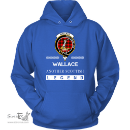 ScotsTee Shop Scottish Wallace Clan Crest Scottish Legend Hoodie