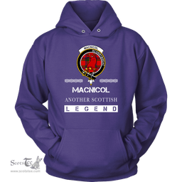 ScotsTee Shop Scottish MacNicol (of Scorrybreac) Clan Crest Scottish Legend Hoodie