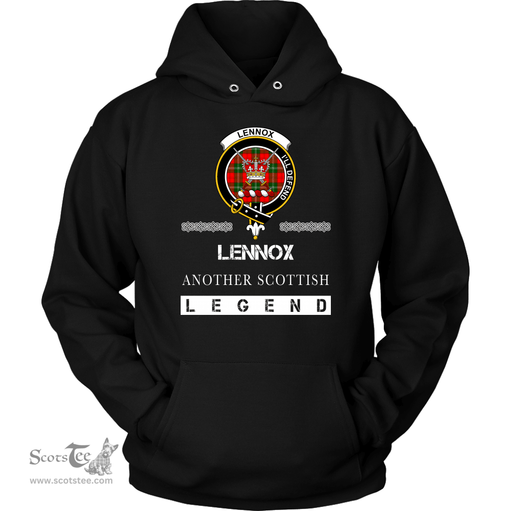 ScotsTee Shop Scottish Lennox (Lennox Kincaid) Clan Crest Scottish Legend Hoodie