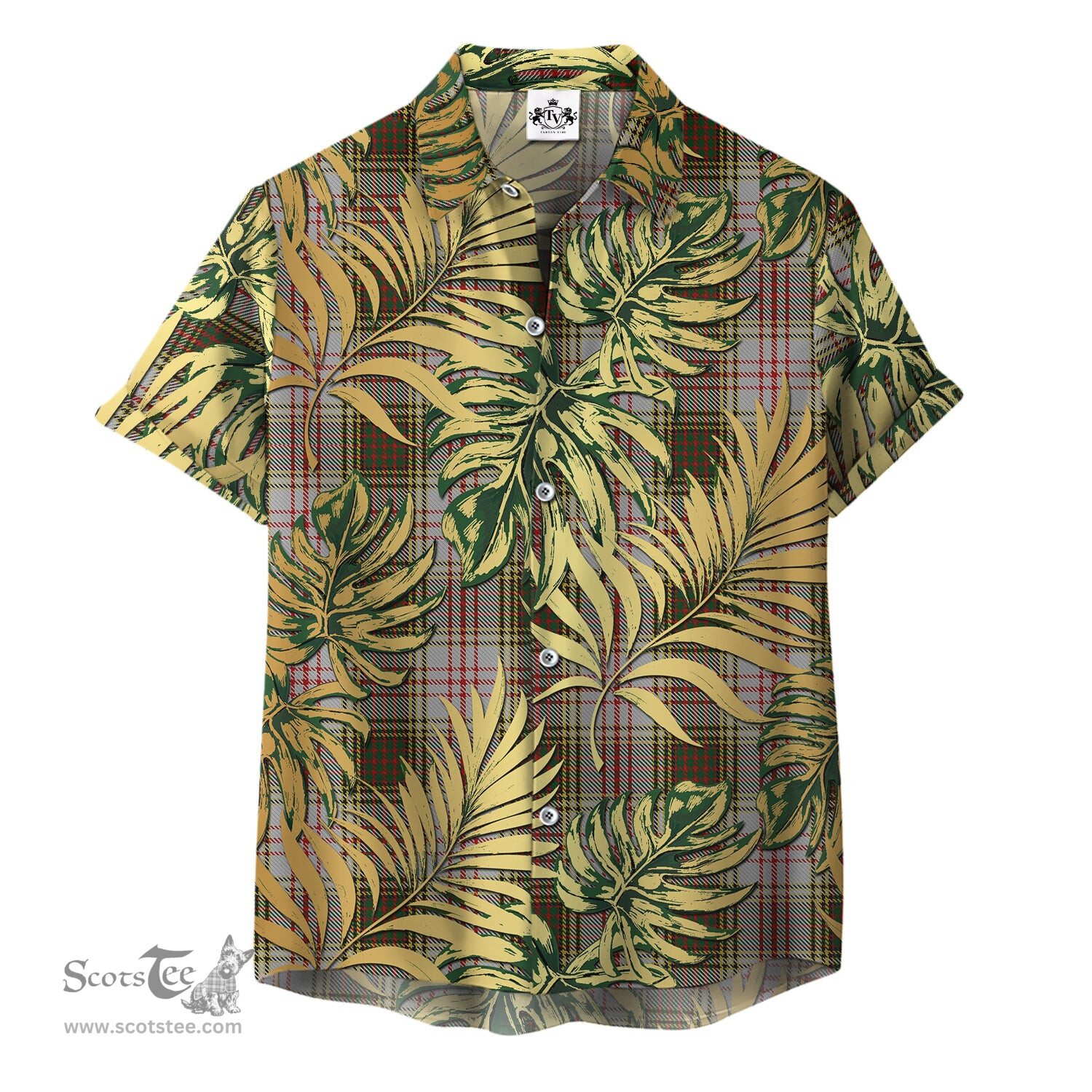 ScotsTee Shop Scottish Anderson Dress Clan Tartan Vintage Leaves Hawaiian Shirt