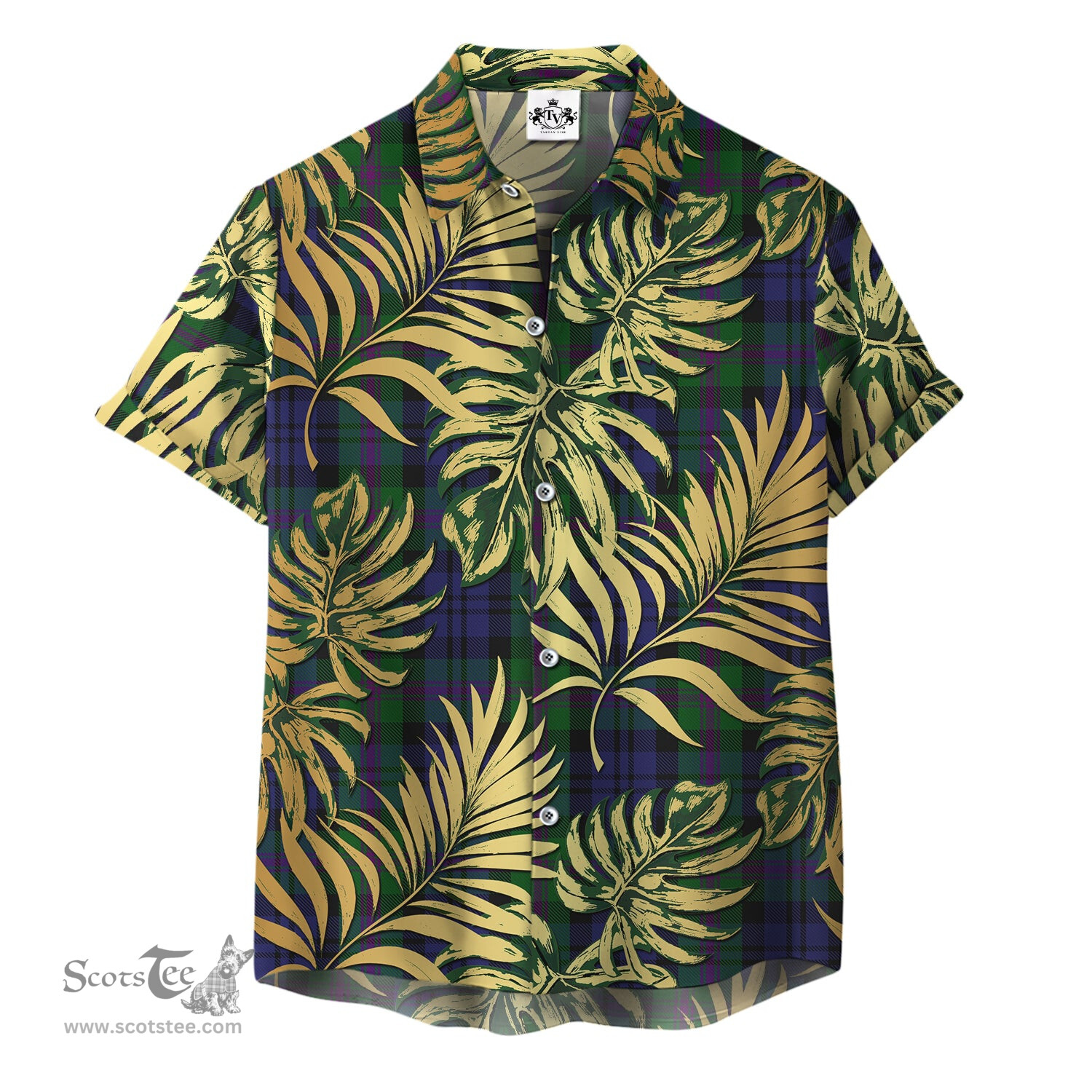 ScotsTee Shop Scottish Baird Modern ver 2 Clan Tartan Vintage Leaves Hawaiian Shirt
