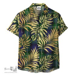 ScotsTee Shop Scottish Baillie of Polkemmet Clan Tartan Vintage Leaves Hawaiian Shirt