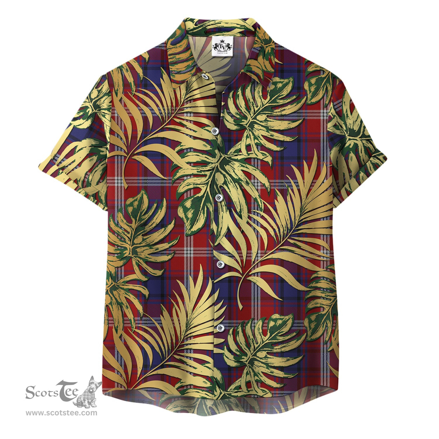 ScotsTee Shop Scottish Ainslie 01 Clan Tartan Vintage Leaves Hawaiian Shirt