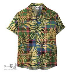 ScotsTee Shop Scottish Aikenhead Clan Tartan Vintage Leaves Hawaiian Shirt