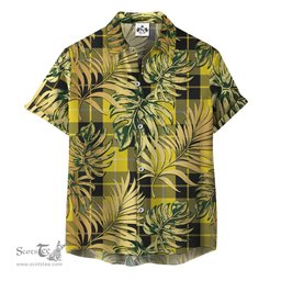 ScotsTee Shop Scottish Barclay Dress Modern Clan Tartan Vintage Leaves Hawaiian Shirt