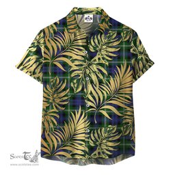 ScotsTee Shop Scottish Baillie Modern Clan Tartan Vintage Leaves Hawaiian Shirt