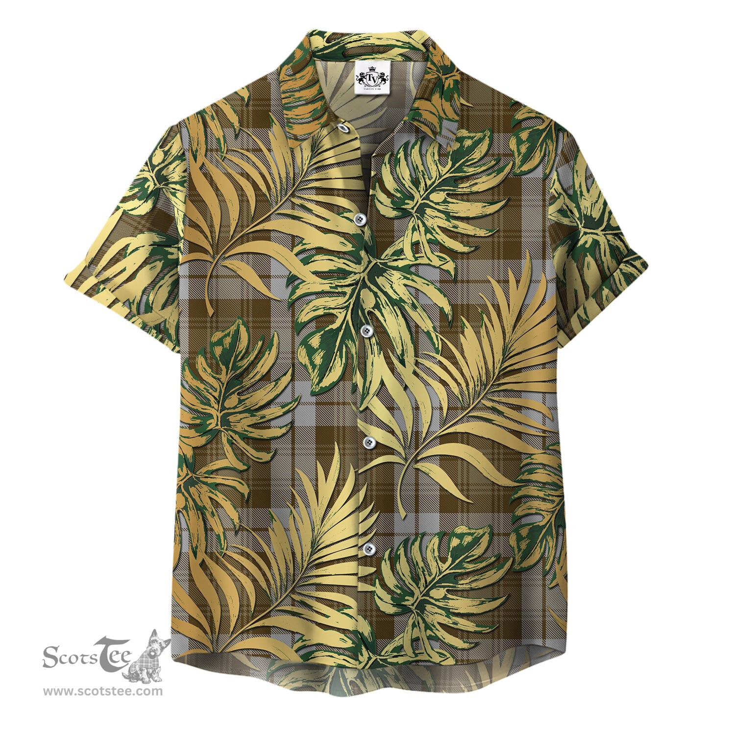 ScotsTee Shop Scottish Baillie Dress Clan Tartan Vintage Leaves Hawaiian Shirt