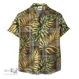 ScotsTee Shop Scottish Baillie Dress Clan Tartan Vintage Leaves Hawaiian Shirt