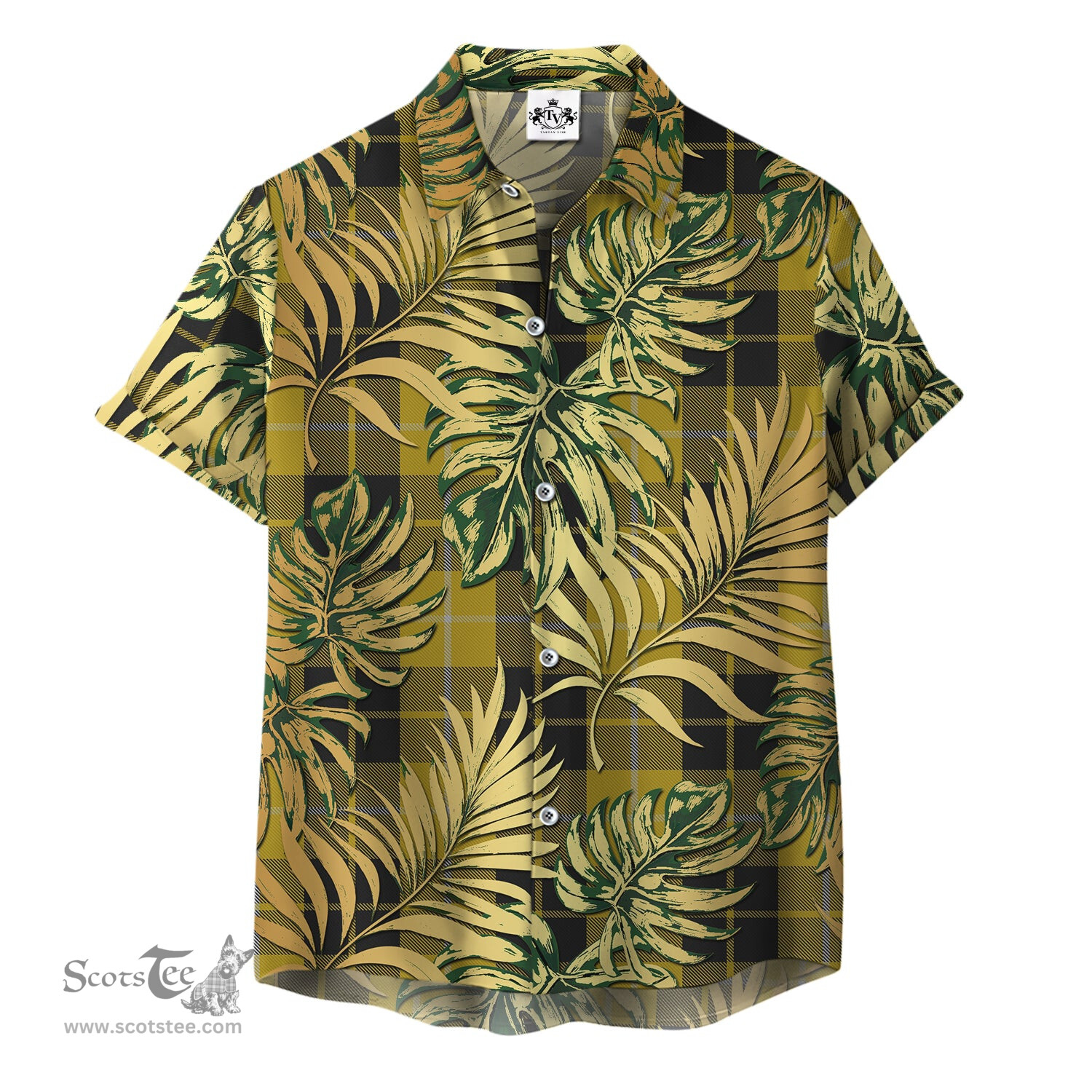 ScotsTee Shop Scottish Barclay Dress Clan Tartan Vintage Leaves Hawaiian Shirt