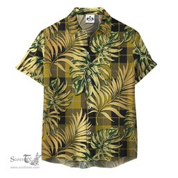 ScotsTee Shop Scottish Barclay Dress Clan Tartan Vintage Leaves Hawaiian Shirt