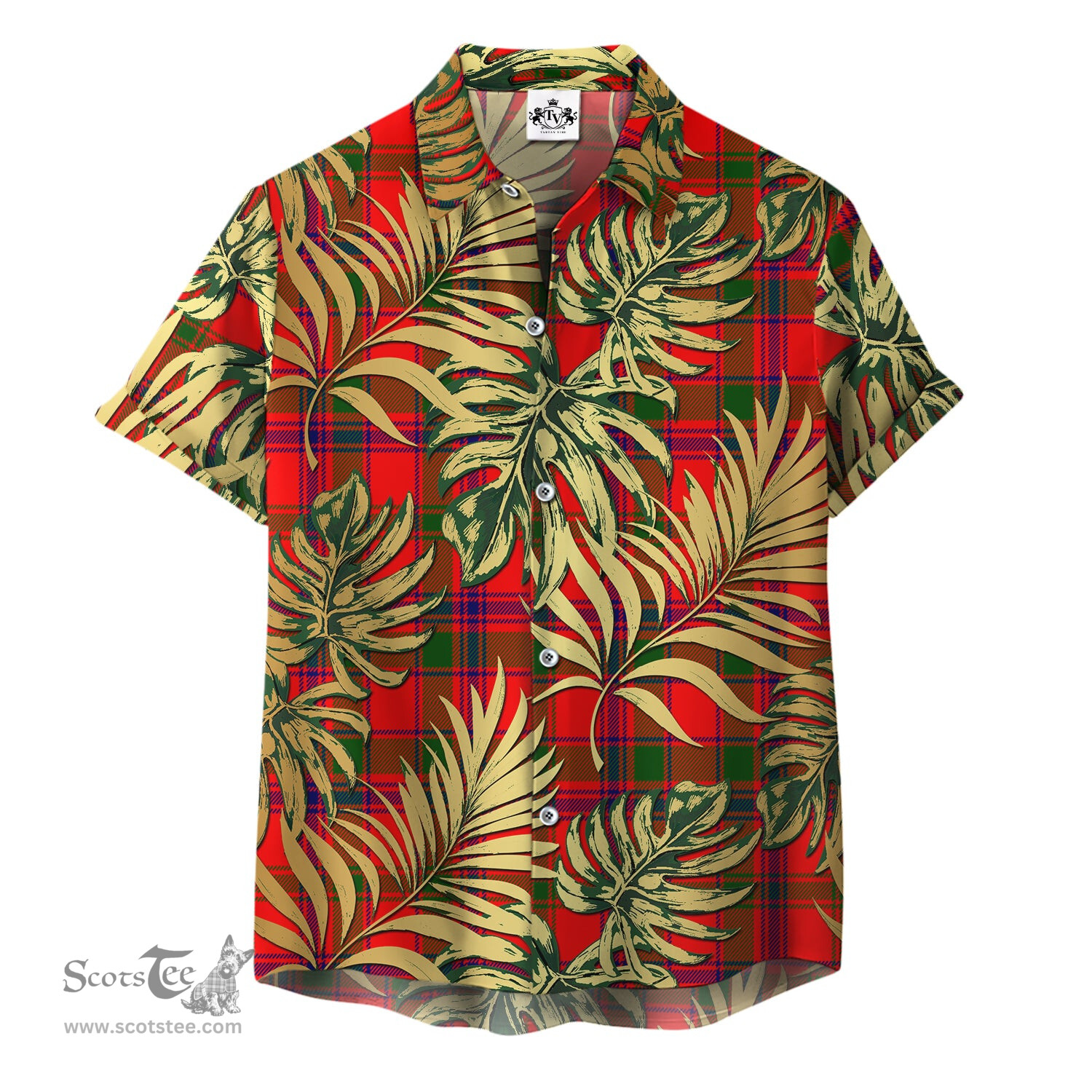 ScotsTee Shop Scottish Bain Clan Tartan Vintage Leaves Hawaiian Shirt