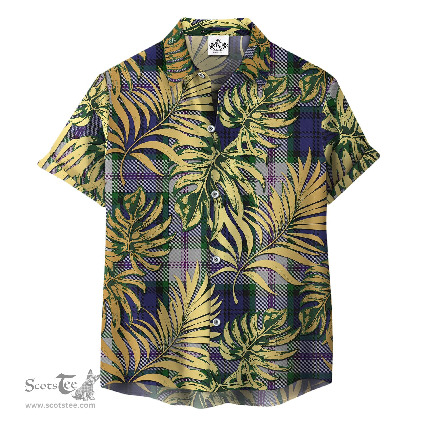 ScotsTee Shop Scottish Baird Dress Clan Tartan Vintage Leaves Hawaiian Shirt