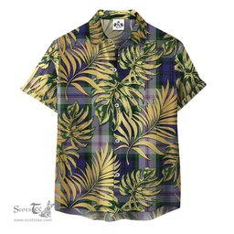 ScotsTee Shop Scottish Baird Dress Clan Tartan Vintage Leaves Hawaiian Shirt