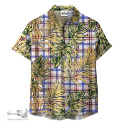 ScotsTee Shop Scottish Boswell Modern Clan Tartan Vintage Leaves Hawaiian Shirt