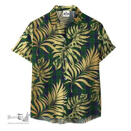 ScotsTee Shop Scottish Austin Clan Tartan Vintage Leaves Hawaiian Shirt