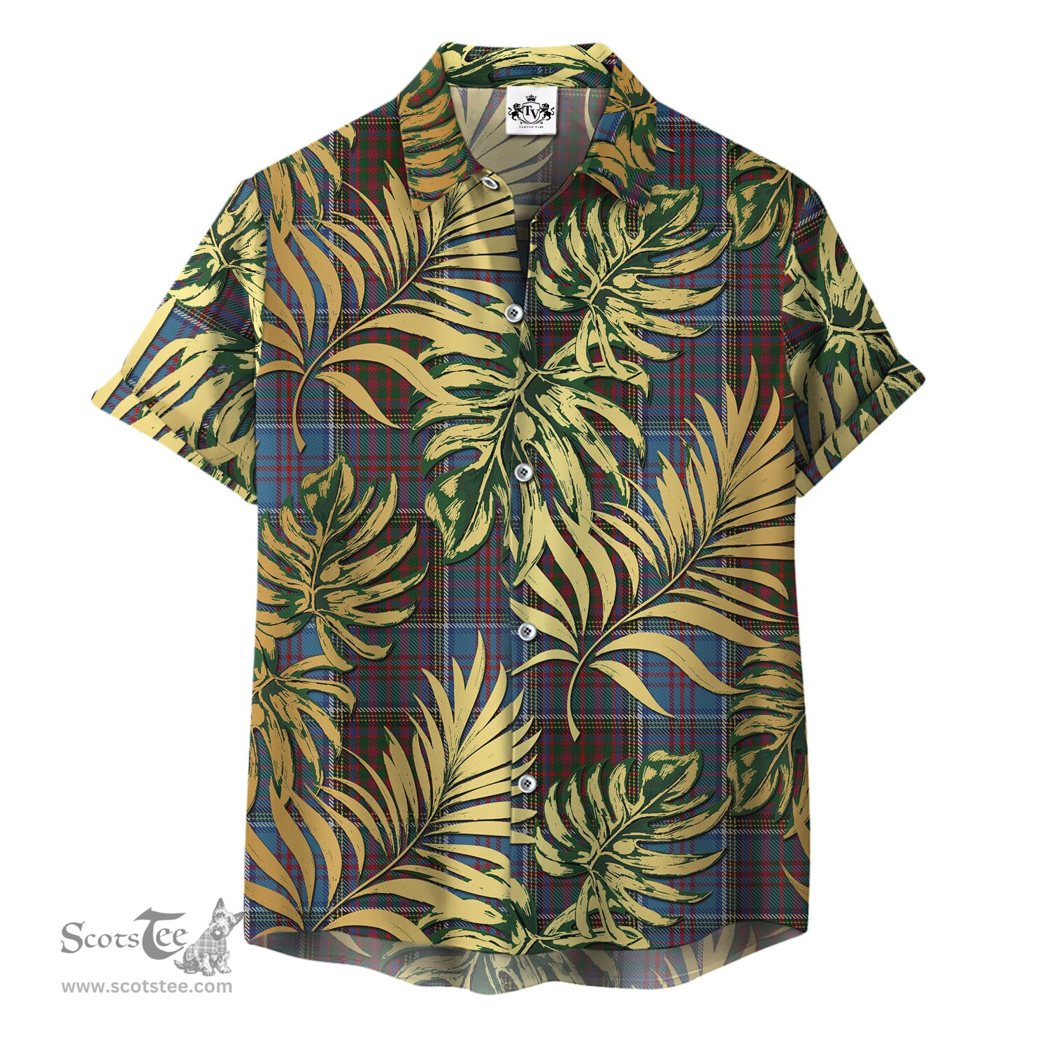 ScotsTee Shop Scottish Anderson STS Clan Tartan Vintage Leaves Hawaiian Shirt