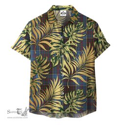 ScotsTee Shop Scottish Anderson STS Clan Tartan Vintage Leaves Hawaiian Shirt