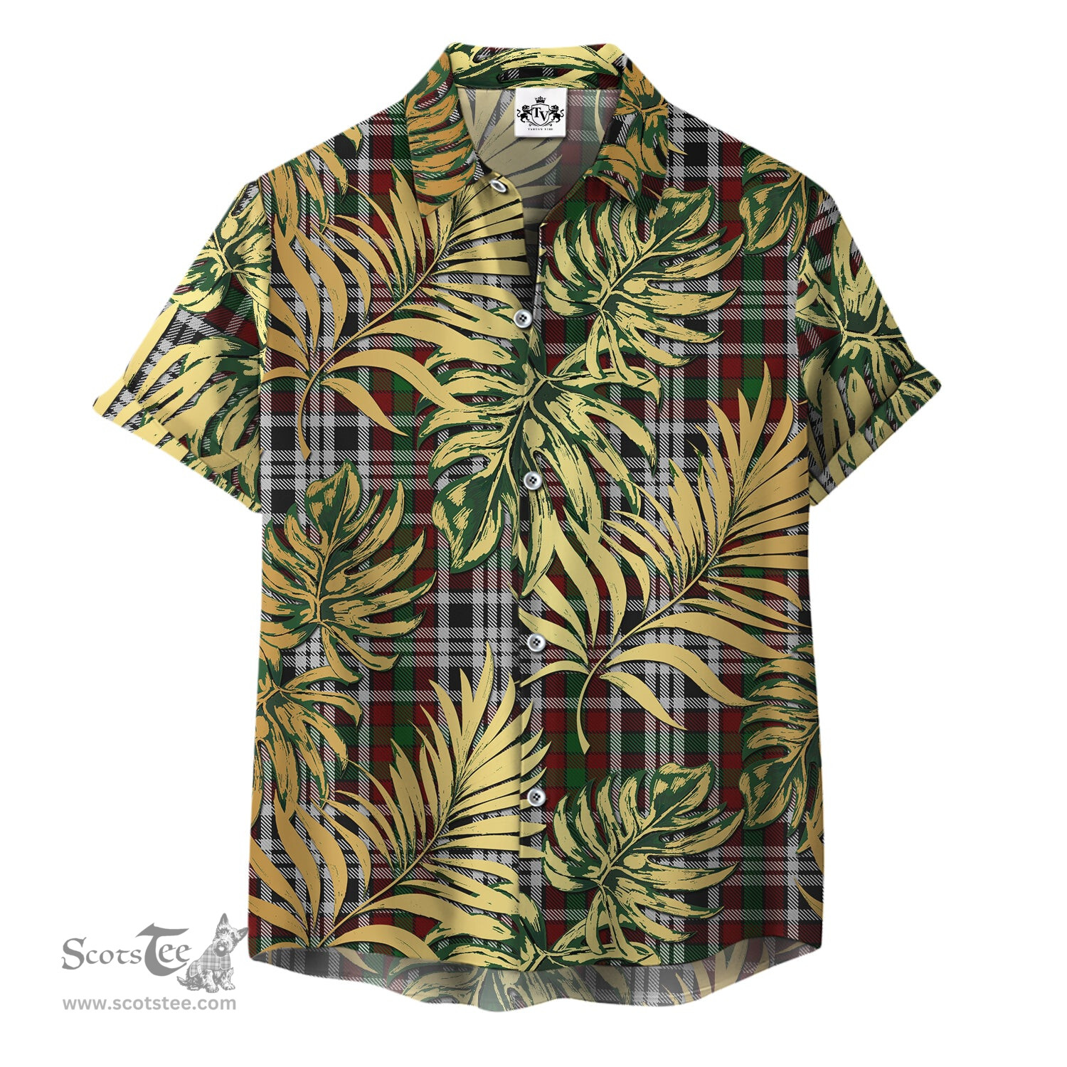 ScotsTee Shop Scottish Borthwick Dress Clan Tartan Vintage Leaves Hawaiian Shirt