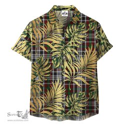 ScotsTee Shop Scottish Borthwick Dress Clan Tartan Vintage Leaves Hawaiian Shirt