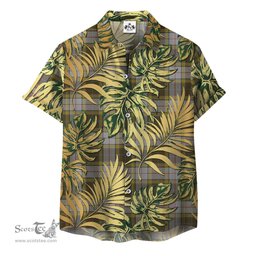 ScotsTee Shop Scottish Buchanan Dress Clan Tartan Vintage Leaves Hawaiian Shirt