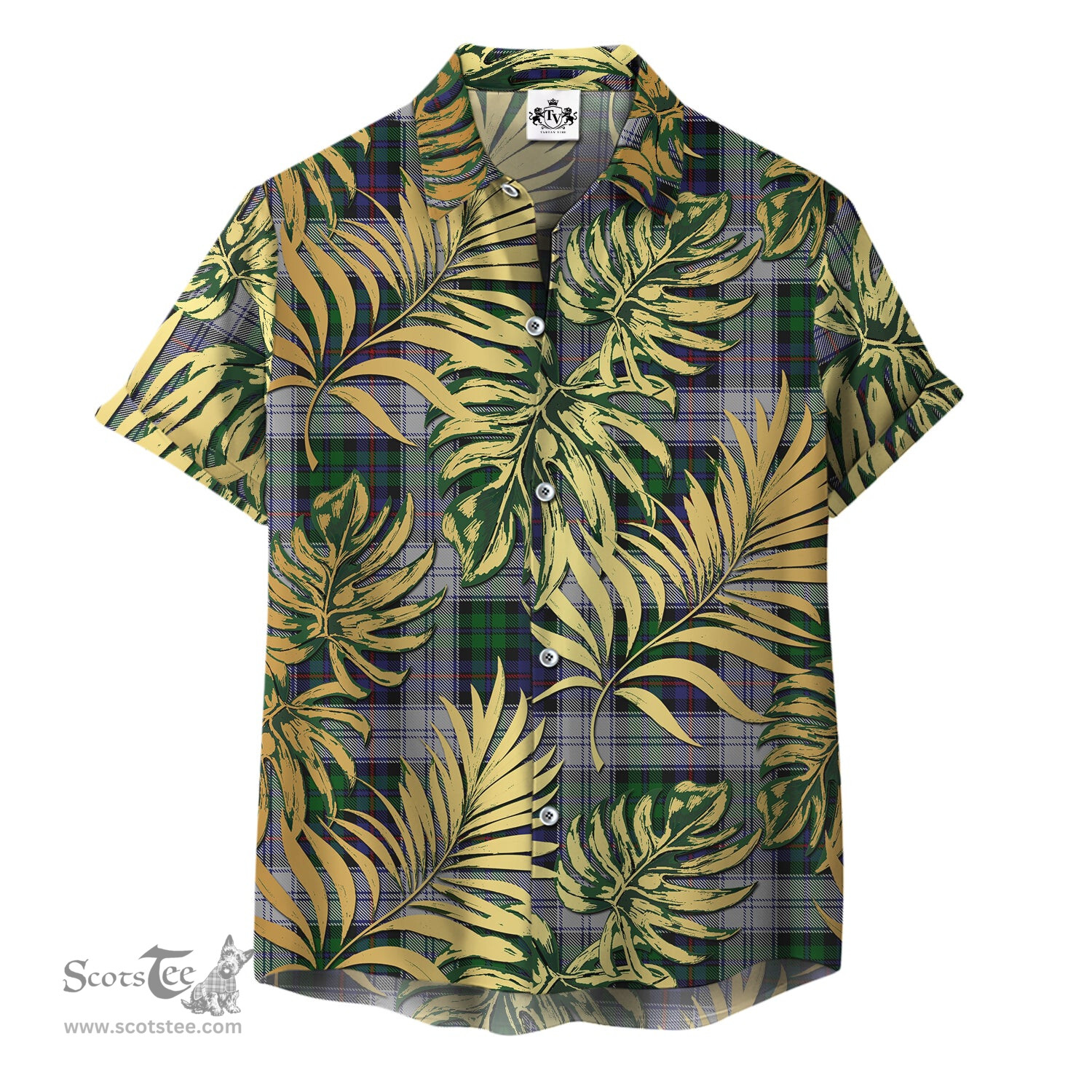 ScotsTee Shop Scottish Argyle Dress Clan Tartan Vintage Leaves Hawaiian Shirt