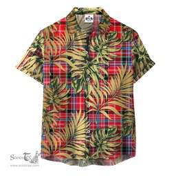 ScotsTee Shop Scottish Aberdeen District Clan Tartan Vintage Leaves Hawaiian Shirt