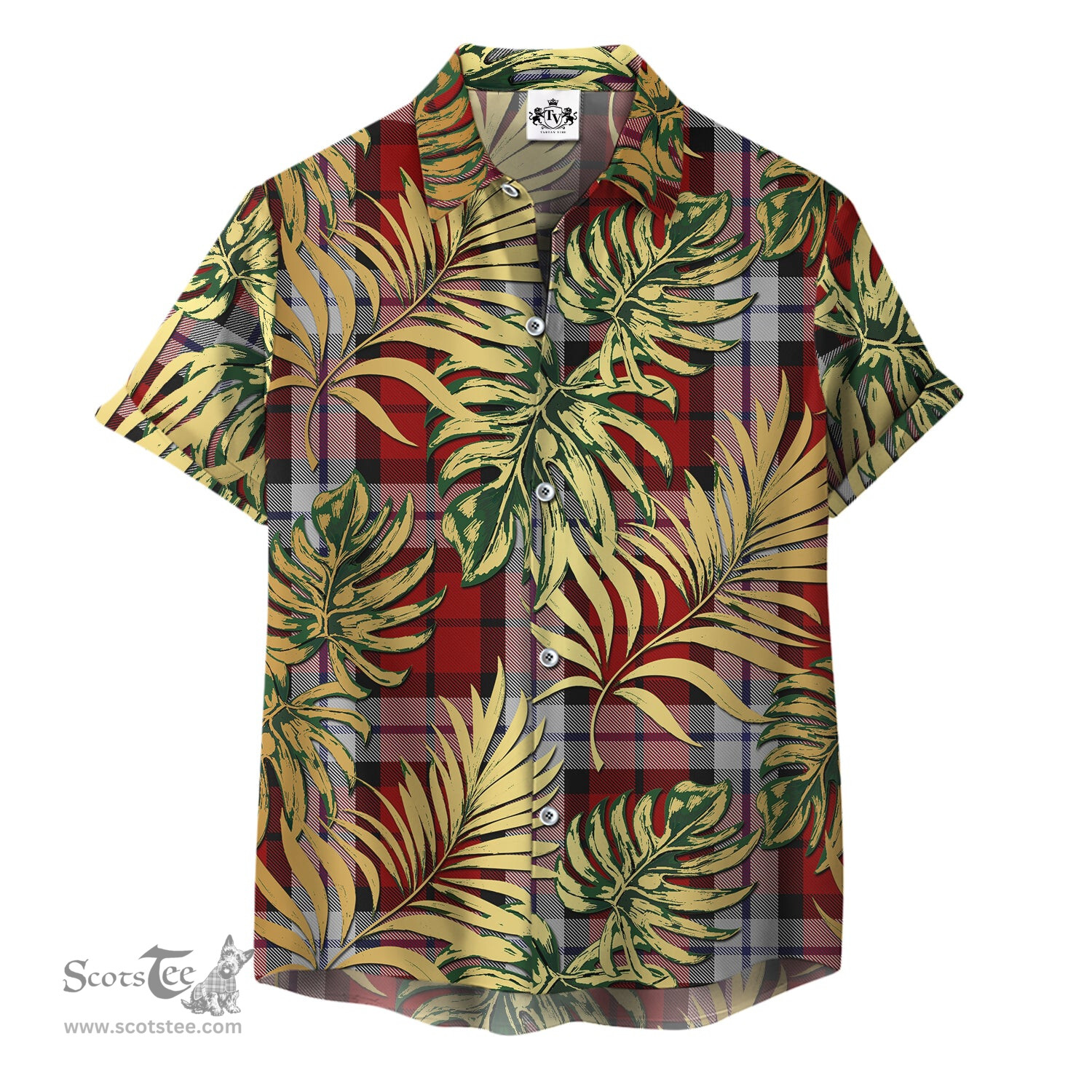 ScotsTee Shop Scottish Brodie Dress Clan Tartan Vintage Leaves Hawaiian Shirt
