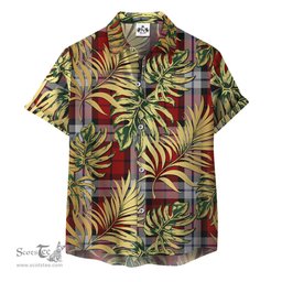 ScotsTee Shop Scottish Brodie Dress Clan Tartan Vintage Leaves Hawaiian Shirt