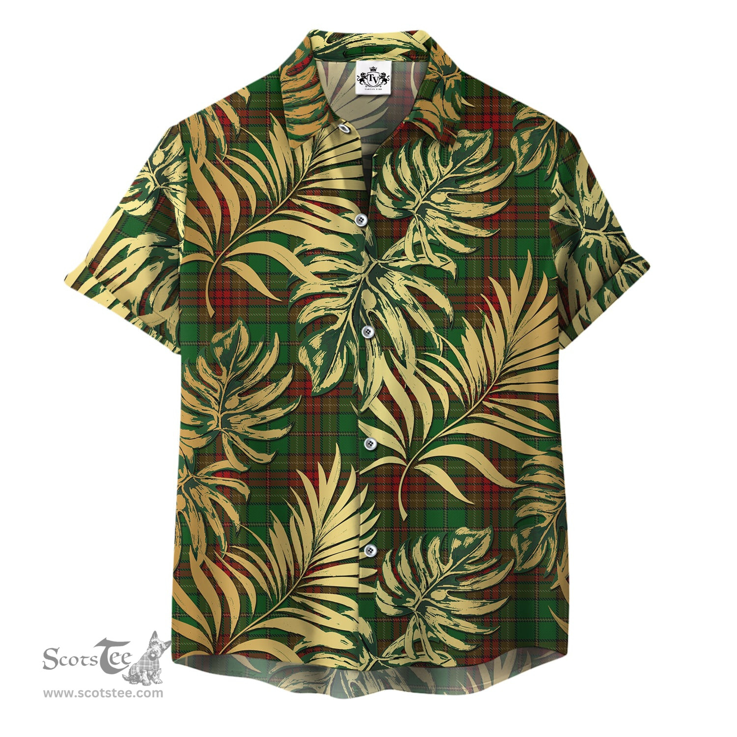 ScotsTee Shop Scottish Cavan Clan Tartan Vintage Leaves Hawaiian Shirt