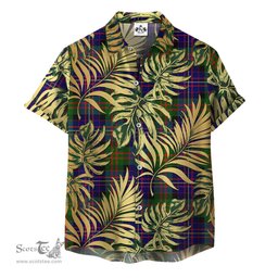 ScotsTee Shop Scottish Cameron of Erracht Modern Clan Tartan Vintage Leaves Hawaiian Shirt