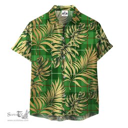 ScotsTee Shop Scottish Clephan Clan Tartan Vintage Leaves Hawaiian Shirt