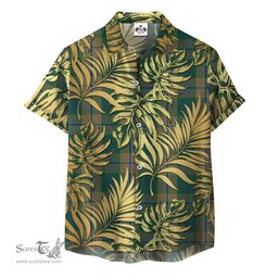 ScotsTee Shop Scottish Chisholm Colonial Clan Tartan Vintage Leaves Hawaiian Shirt